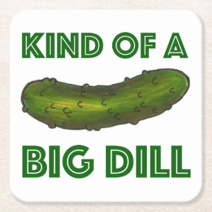 Een soort Big Dill (Deal) Green Pickle Foodie Kartonnen Onderzetters