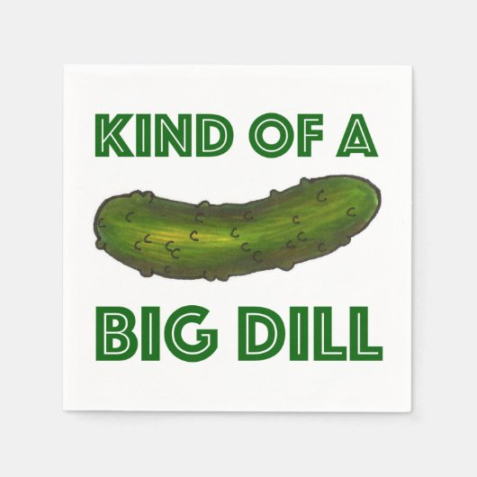 Een soort Big Dill (Deal) Green Pickle Napkin Servet (Voorkant)