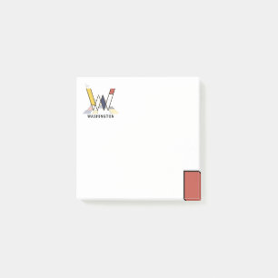 Een soort modern kunstmonogram. Brief W Post-it® Notes