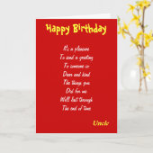 Een soort oom verjaardagskaart kaart (Gele Bloem)