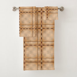 Een soort tartan van bruinachtige onregelmatige sc bad handdoek