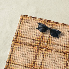 Een soort tartan van bruinachtige onregelmatige sc strandlaken