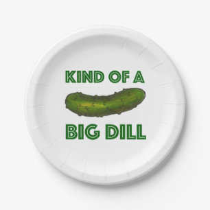 Een soort van Big Dill (Deal) Green Pickle Congrat Papieren Bordje