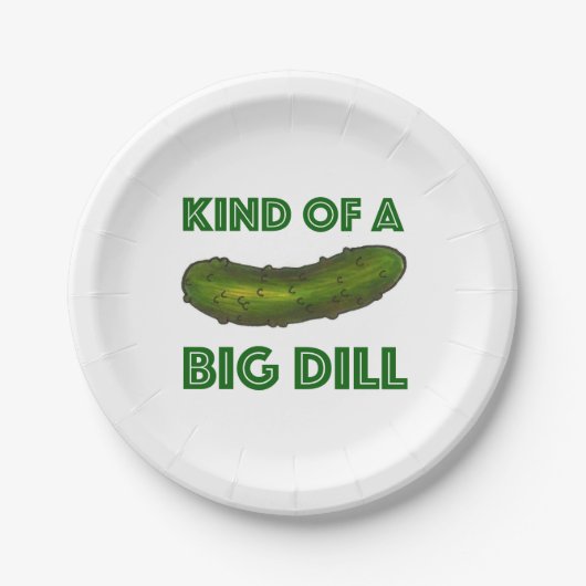 Een soort van Big Dill (Deal) Green Pickle Congrat Papieren Bordje (Voorkant)