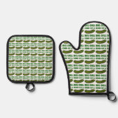 Een soort van Big Dill (Deal) Green Pickle Towel Ovenwant & Pannenlap Set (Voorkant)