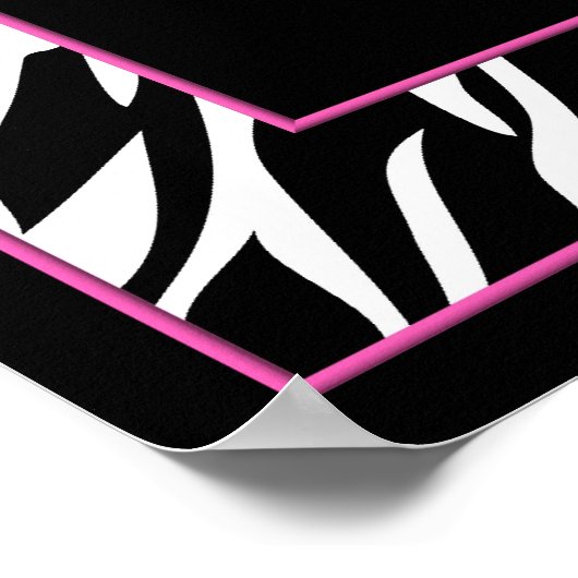 Een soort warm roze zebra poster (Hoek)