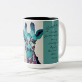 Een soort Waterverf-Giraffe-koffie-Mok Tweekleurige Koffiemok (Voorkant rechts)