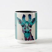 Een soort Waterverf-Giraffe-koffie-Mok Tweekleurige Koffiemok (Center)