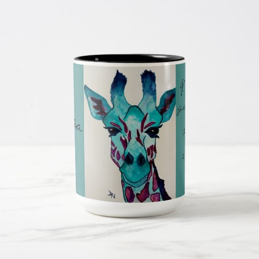 Een soort Waterverf-Giraffe-koffie-Mok Tweekleurige Koffiemok (Center)