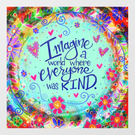 Een soort wereld van "inspiratie"-vensterkoeling raamsticker (Vel)