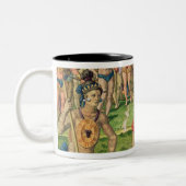 Een Sorcerer raadplegen van 'Brevis Narratio' Tweekleurige Koffiemok (Links)