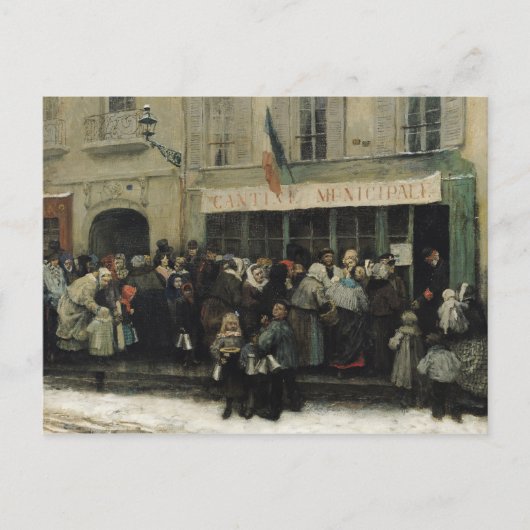 Een Soup Kitchen tijdens het Siege van Parijs Briefkaart (Voorkant)