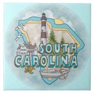 Een South Carolina vuurtoren keramische Tegel Tegeltje