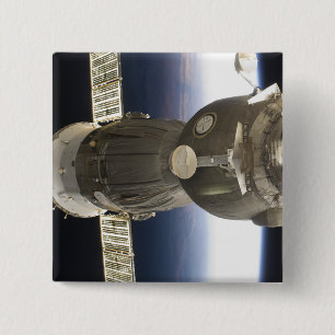 Een Soyuz ruimteschip dat door de Aarde is terugge Vierkante Button 5,1 Cm