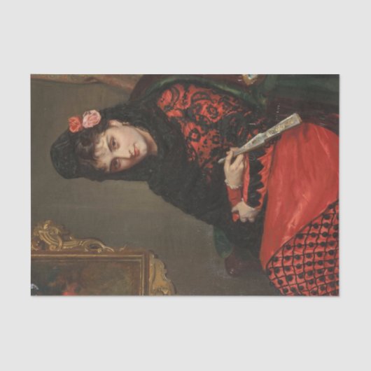 Een Spaans Roos door John Bagnold Burgess Tissuepapier (Voorkant)