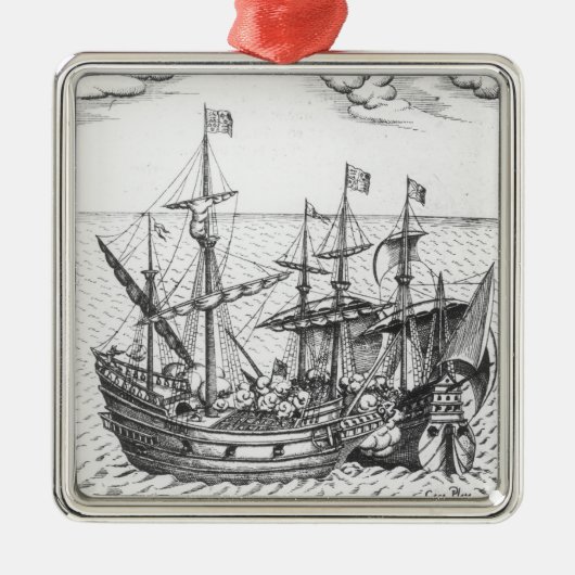 Een Spaans Treasure Ship Metalen Ornament (Voorkant)