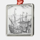 Een Spaans Treasure Ship Metalen Ornament (Links)