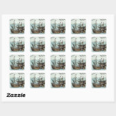 Een Spaans Treasure Ship Vierkante Sticker (Vel)