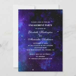 Een Space Engagement Party. Nachtsterren. Moderne  Kaart
