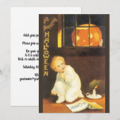 Een Spannende Halloween van Ellen Clapsaddle Feest Kaart (Voorkant / Achterkant)