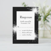 Een Sparkler RSVP (zwart) Kaartje (Staand voorkant)