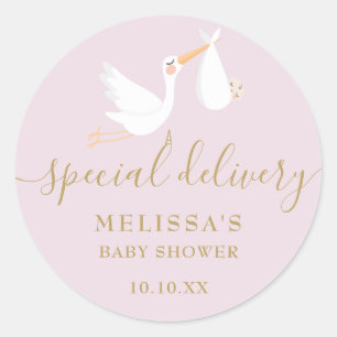 Een speciaal Baby shower voor de voorraadspoeling/ Ronde Sticker