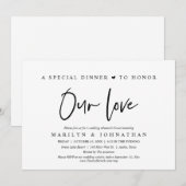 Een speciaal diner voor eer en liefde, repetitie kaart (Voorkant / Achterkant)