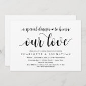 Een speciaal diner voor eer en liefde, repetitie kaart (Voorkant / Achterkant)