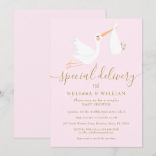 Een speciale bezorging baby couples shower / sprin kaart