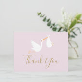 Een speciale bezorging baby shower geboorte bedankkaart (Staand voorkant)