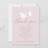 Een speciale bezorging Ooievaar Baby Meisje Bedank Bedankkaart (Voorkant)