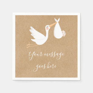 Een speciale bezorging Ooievaar Baby Shower Servet