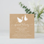 Een speciale bezorging Ooievaar Baby Shower / Spri Kaart (Staand voorkant)