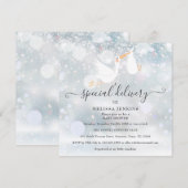 Een speciale bezorging Ooievaar Winter Baby Shower Kaart (Voorkant / Achterkant)