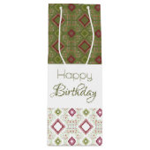 Een speciale 'Birthday' moderne wijntas Wijn Cadeautas (Voorkant)