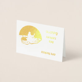 Een speciale groet papa, op vaderdag vissen folie kaarten
