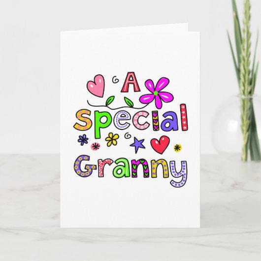 Een speciale groet-tekstexpressie voor Granny aans Kaart (Voorkant)