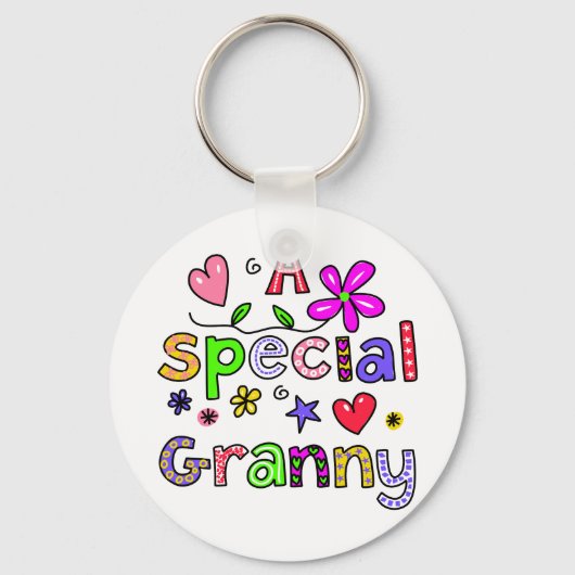 Een speciale groet-tekstexpressie voor Granny aans Sleutelhanger (Voorkant)