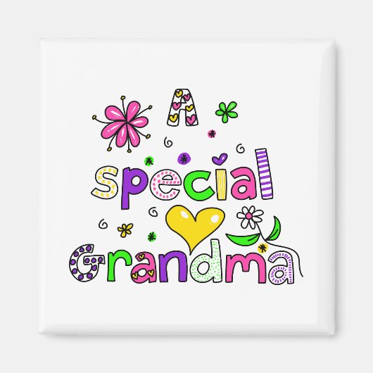 Een speciale grootma Granny-tekstexpressie aanroep Magneet (Voorkant)