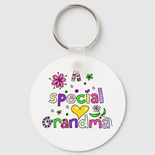 Een speciale grootma Granny-tekstexpressie aanroep Sleutelhanger (Voorkant)