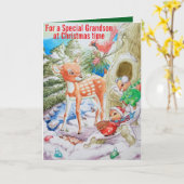 Een speciale kerstkaart voor kleinkinderen kaart (Gele Bloem)