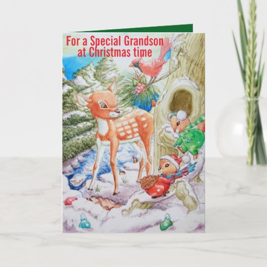 Een speciale kerstkaart voor kleinzoons kaart (Voorkant)