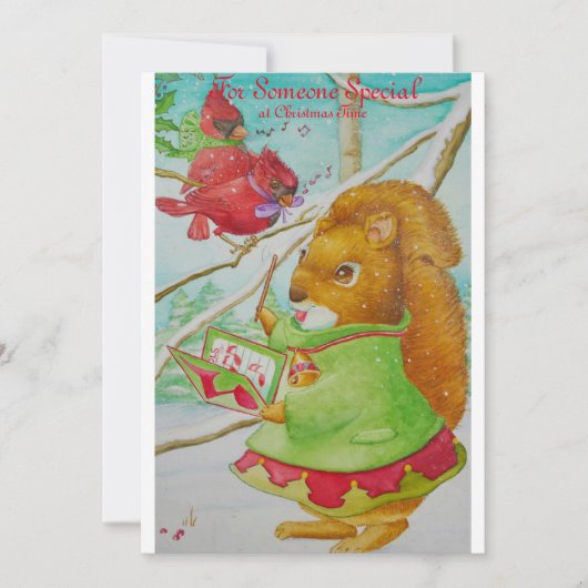 Een speciale kerstkaart voor meisjes. bedankkaart (Voorkant)