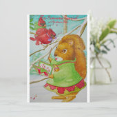 Een speciale kerstkaart voor meisjes. bedankkaart (Staand voorkant)