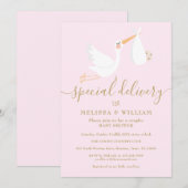 Een speciale levering Baby Couples Douche / Sprink Kaart (Voorkant / Achterkant)