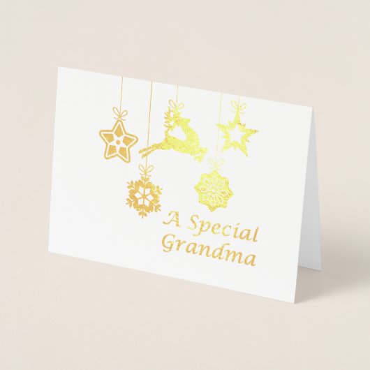 Een speciale oma-kerst folie kaarten (Voorkant)