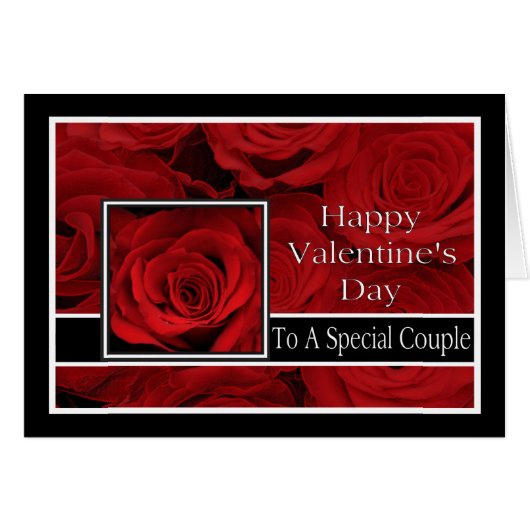 Een speciale paar Happy Valentijnsdag Rozen (Voorkant Horizontaal)