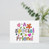 Een speciale tekstexpressie voor een vriendenkrone briefkaart (Staand voorkant)