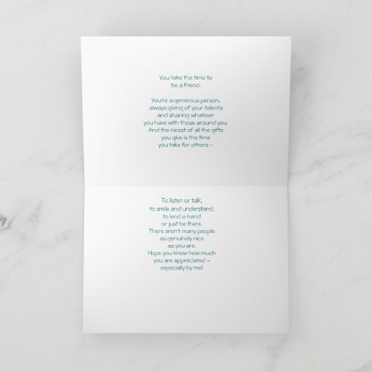Een speciale vriend kaart (Binnen)