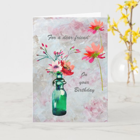 Een speciale vriend mooie bloemenverjaardag Kaart (Gele Bloem)